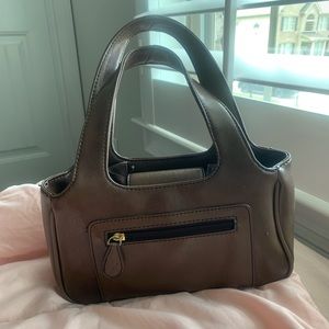 Brown leather mini bag